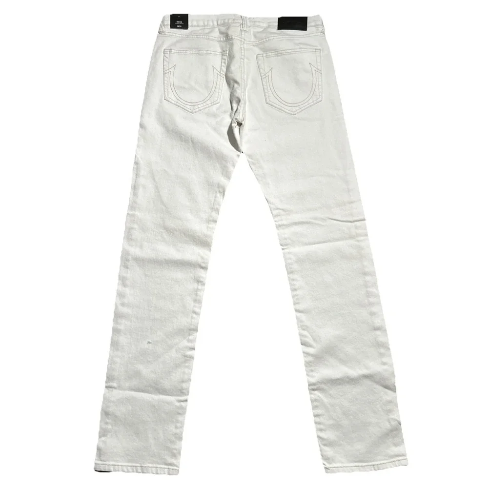 True Religion Jeans Men's 32x33 White Rocco Relaxed Skinny NWT‎ Stretch Denim